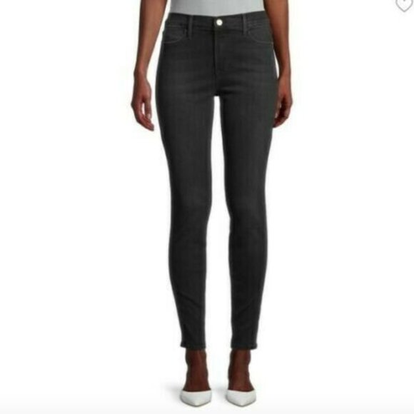 Frame Le High Skinny Jeans Condor Wash Size 26 MSRP $228 Grey Black - Picture 1 of 6